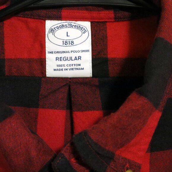 Brooks Brothers Shirt Mens Large Long Sleeve Button Flannel Lumberjack Check - Picture 3 of 5